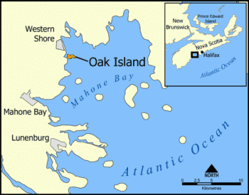 نقشه جزیره اوک، نوا اسکاتیا در کانادا (Norman Einstein/CC BY-SA)